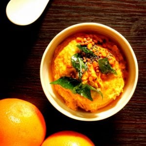 Orange peel chutney in a bowl