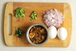 ingredients for making prawns karandi omelette