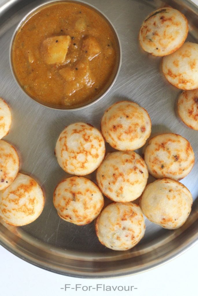 kuzhi paniyaram with Potato curry