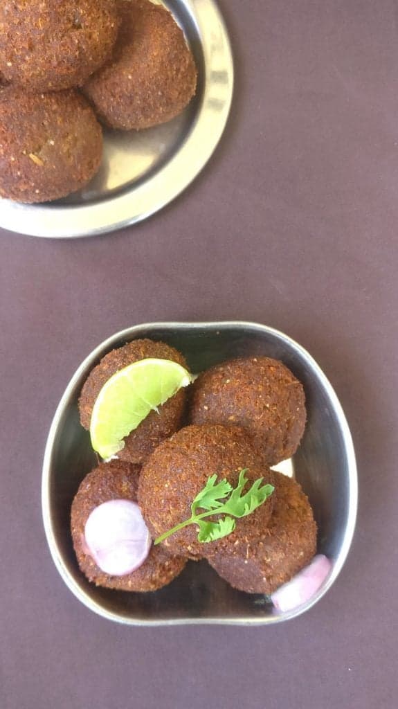 mutton keema balls in a plate