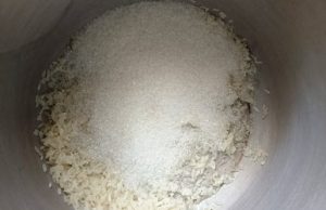 adding sugar to rice