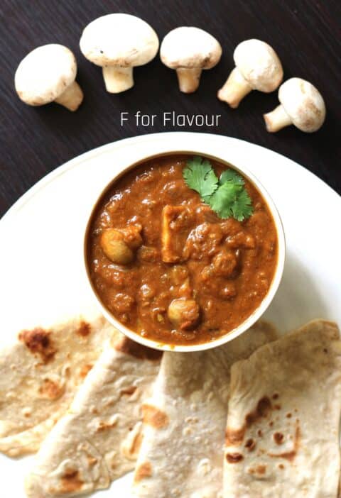 mushroom curry with chapati