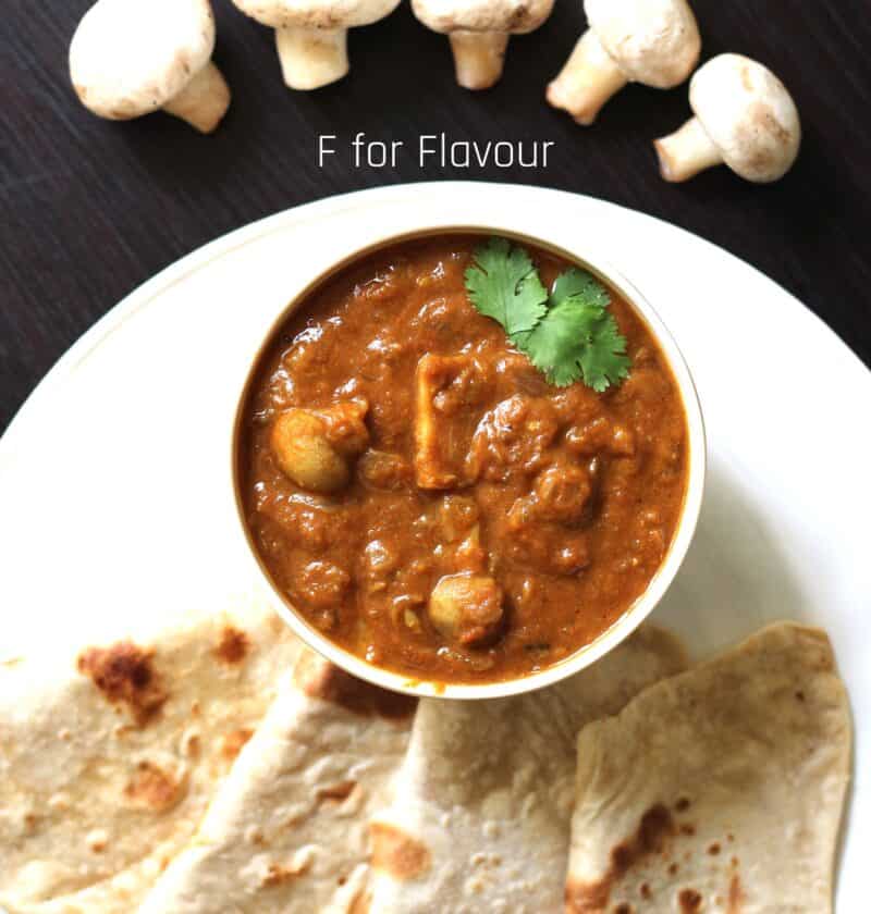 mushroom curry with chapati