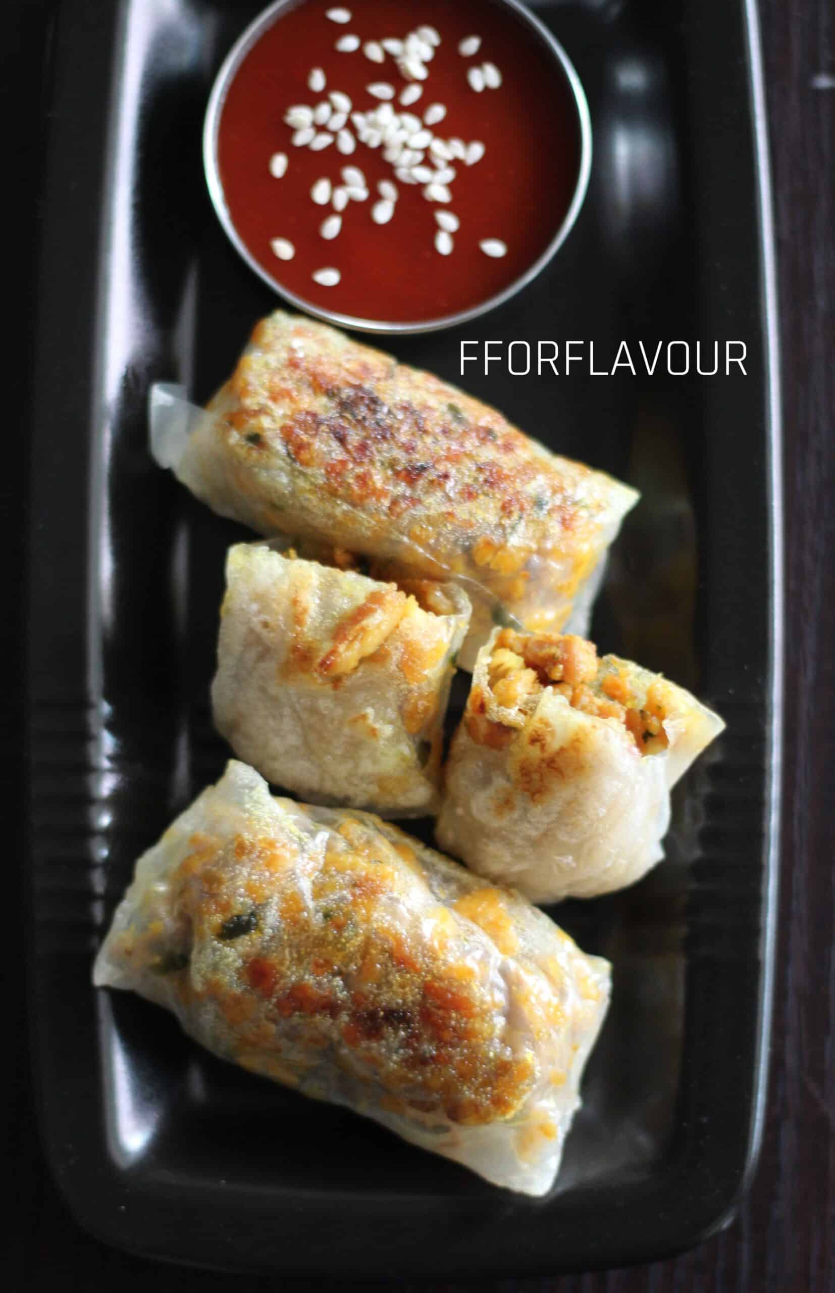 chicken rice paper rolls